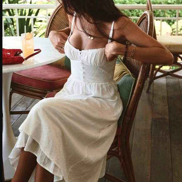 Commense Ruffle Hem Cami Plain Midi Dress (Fits 10/12) - Picture 2 of 8